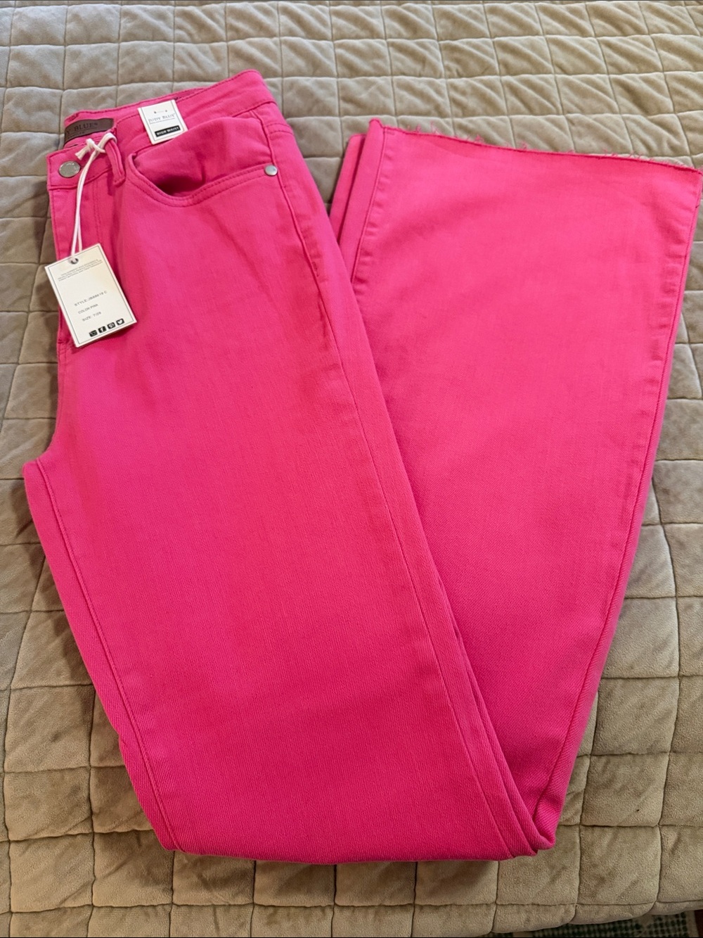 Judy Blue Hot Pink Wide Leg Jeans